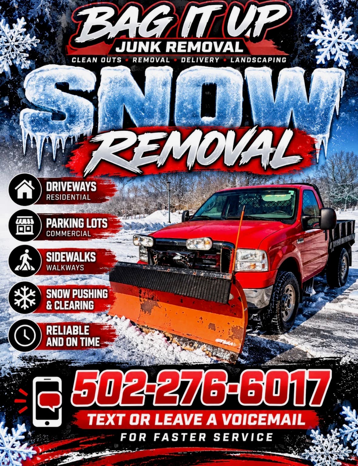 Snow Removal & Snow Plowing by Bag It Up Junk Removal